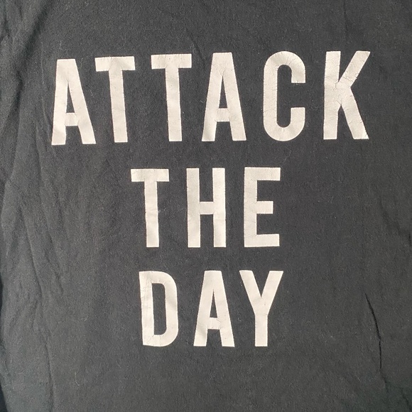 Alpha Forward Attack The Day Logo Short Sleeve Black T Shirt Womans Size Small - Picture 8 of 8